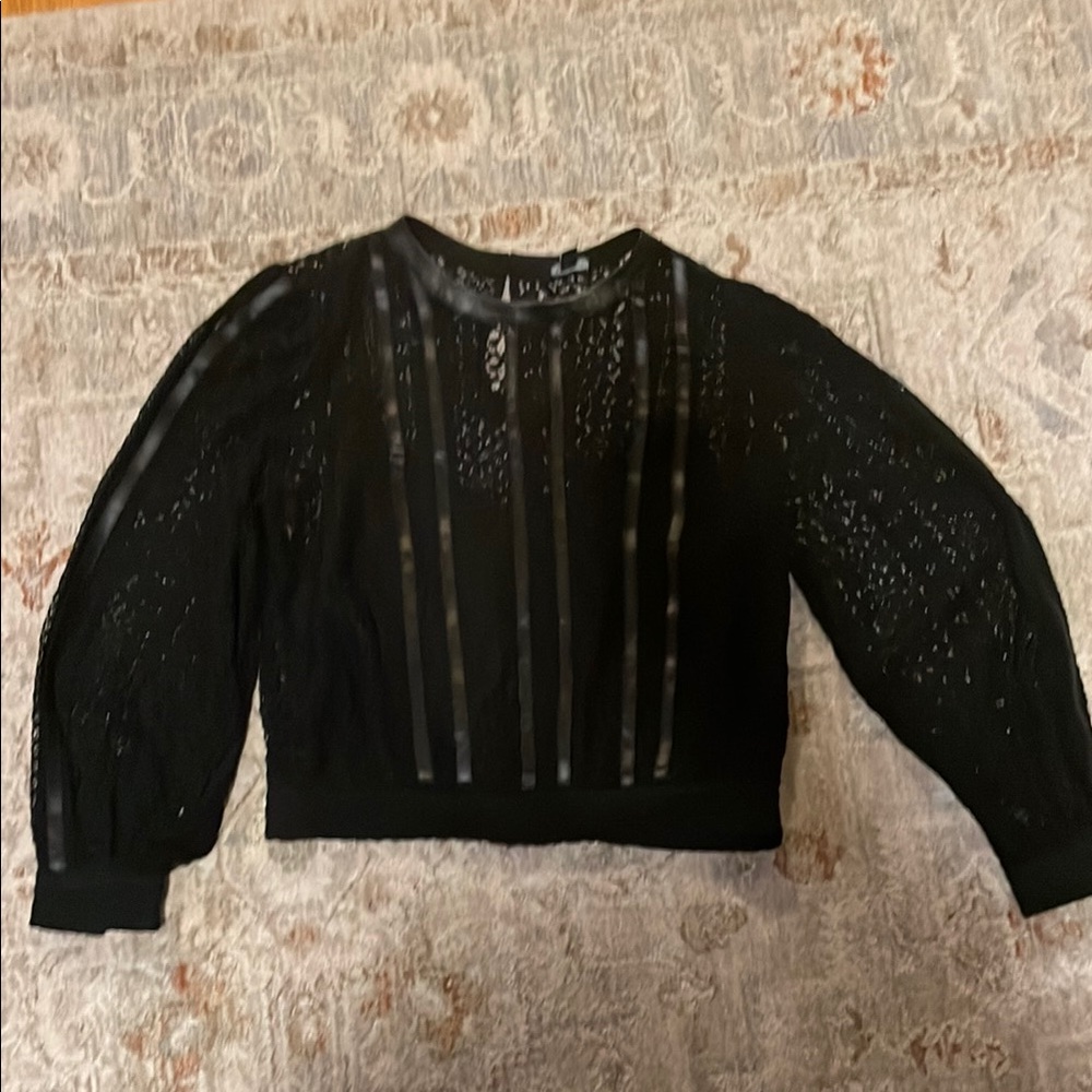 Express Black Sheer Lace Blouse